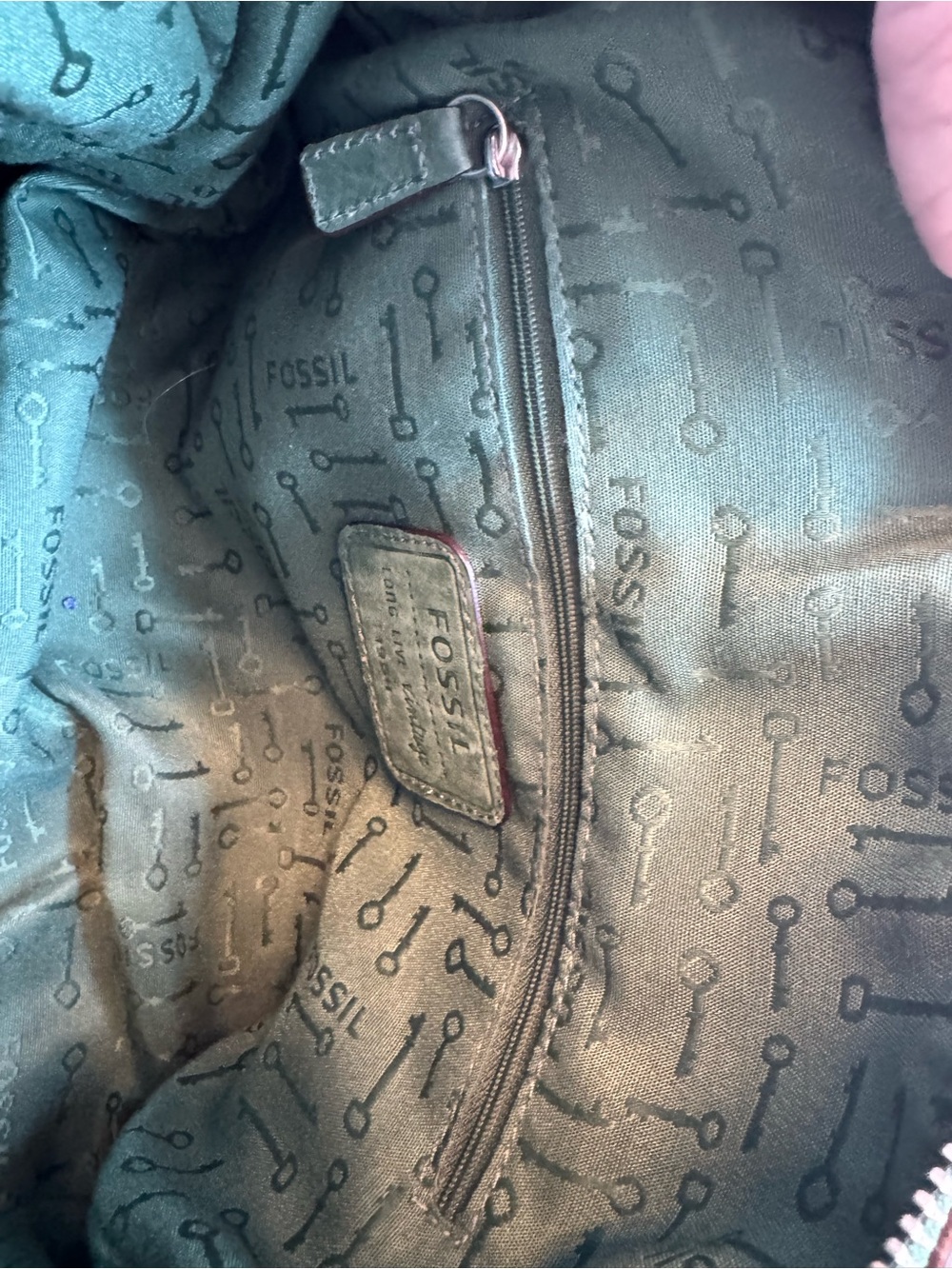 Fossil Green Maddox Leather Satchel with Buckle Accents - Picture 6 of 6